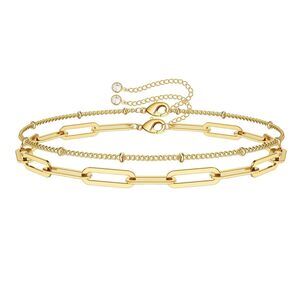 14k-Gold-Plated Bracelets for Women - 14k-Gold-Plated Layering Oval